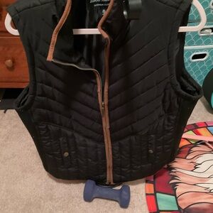 Jason Maxwell Black Vest with Brown Accents